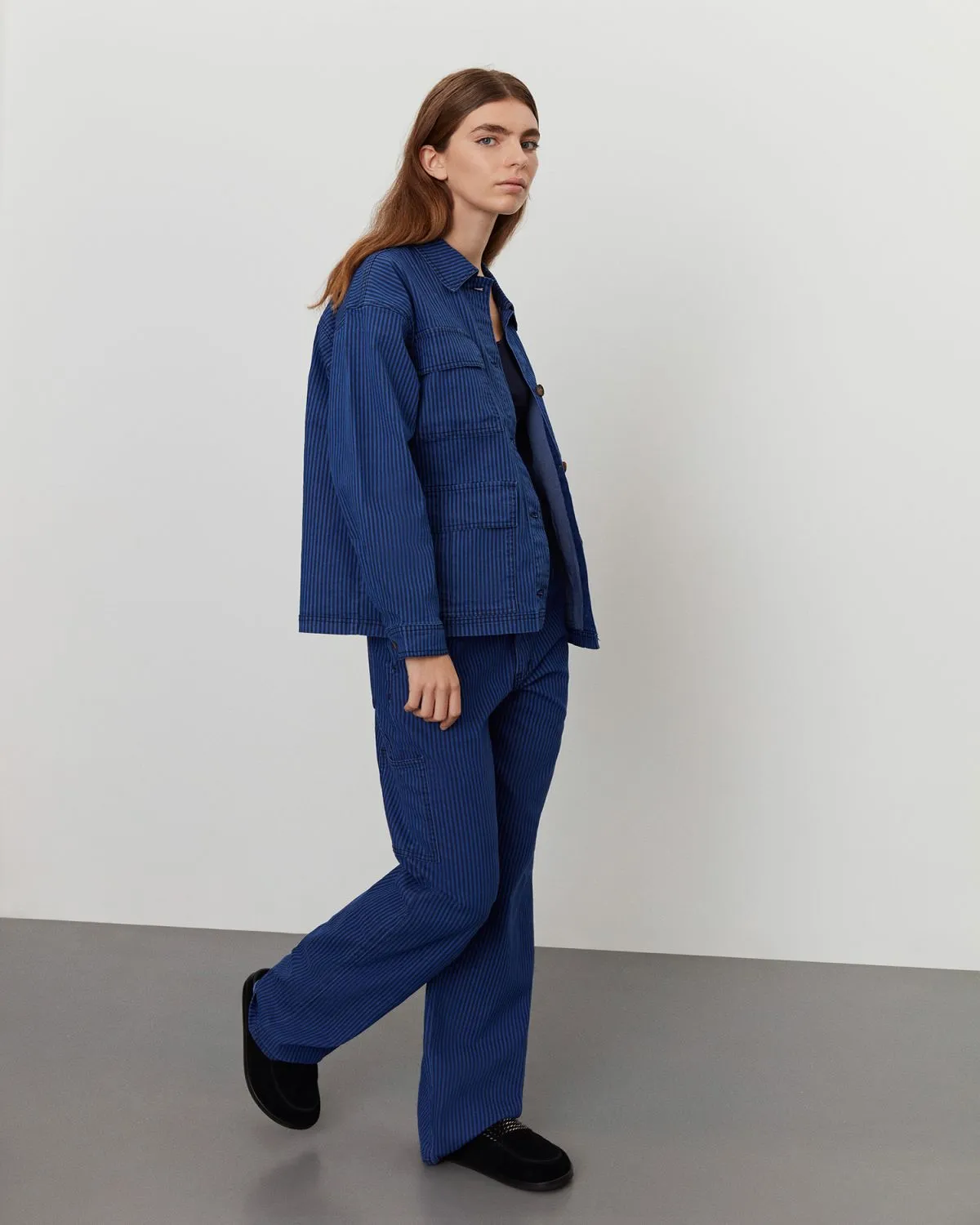 GITTESW TROUSERS - Cobalt Striped