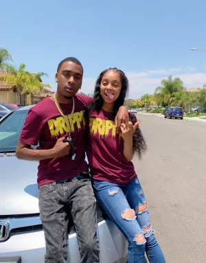 Gold Glitter Drippin | Maroon Tee
