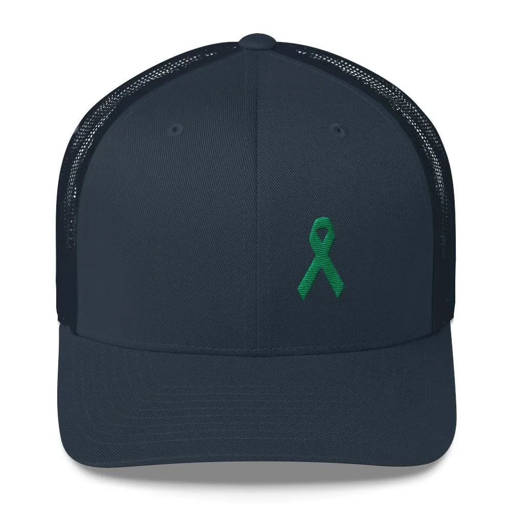 Green Awareness Ribbon Snapback Trucker Hat