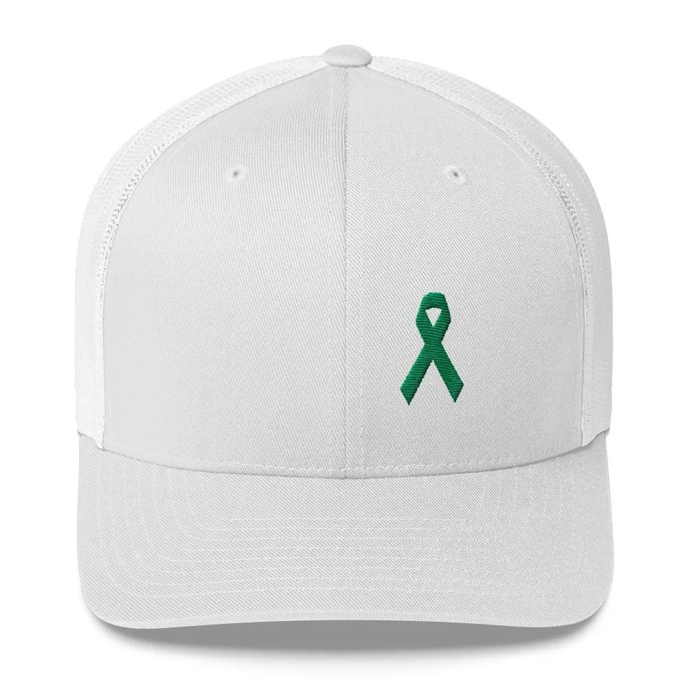 Green Awareness Ribbon Snapback Trucker Hat