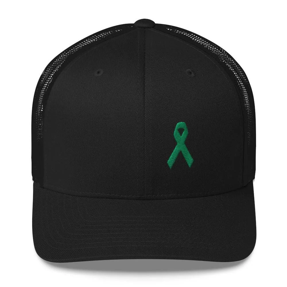 Green Awareness Ribbon Snapback Trucker Hat