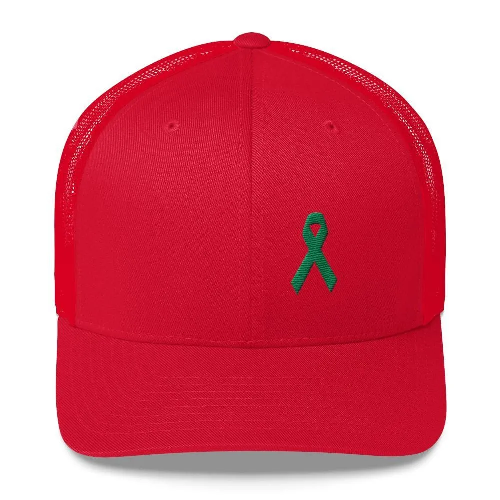 Green Awareness Ribbon Snapback Trucker Hat