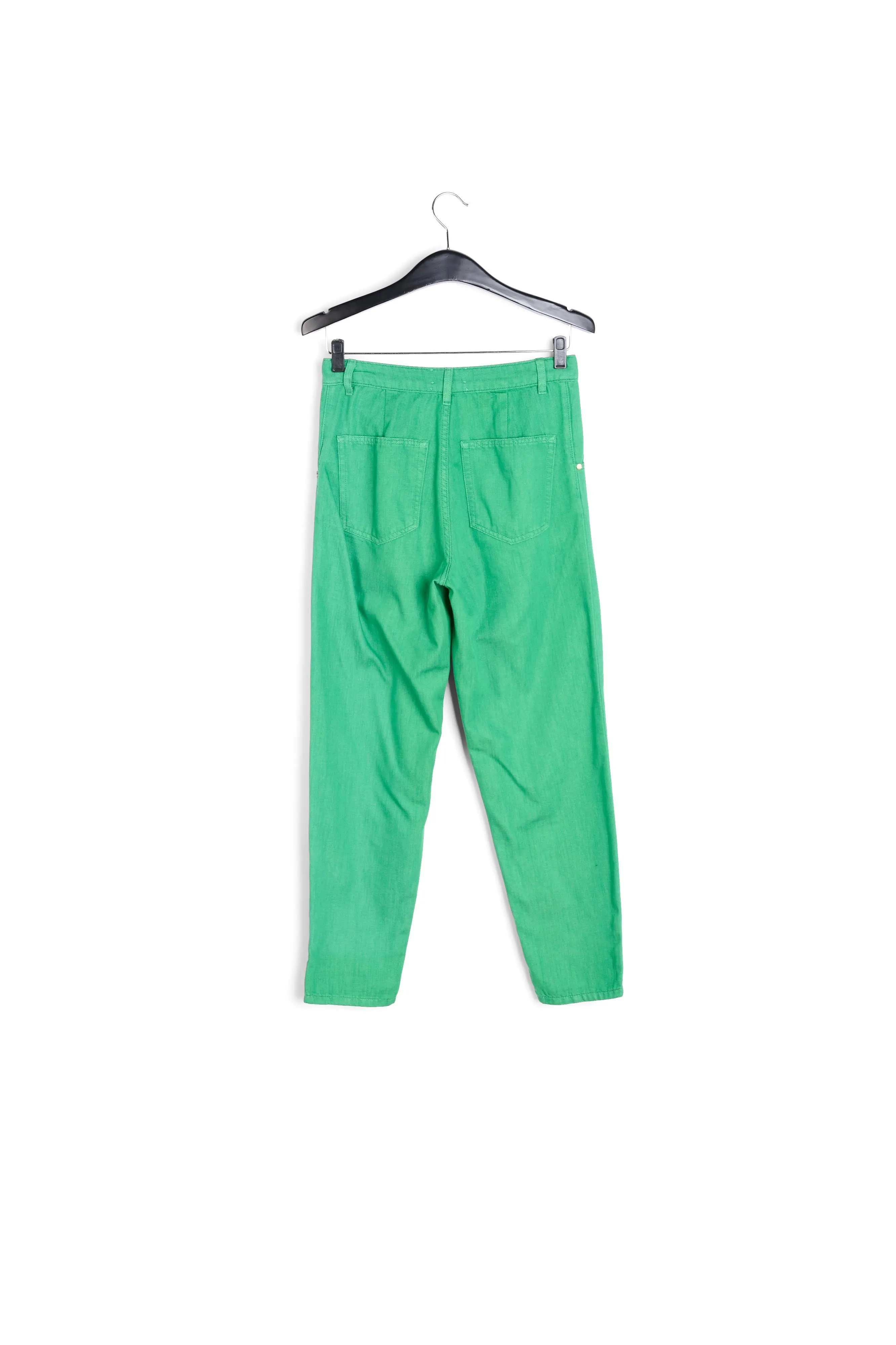 Green loose-fit denim pants