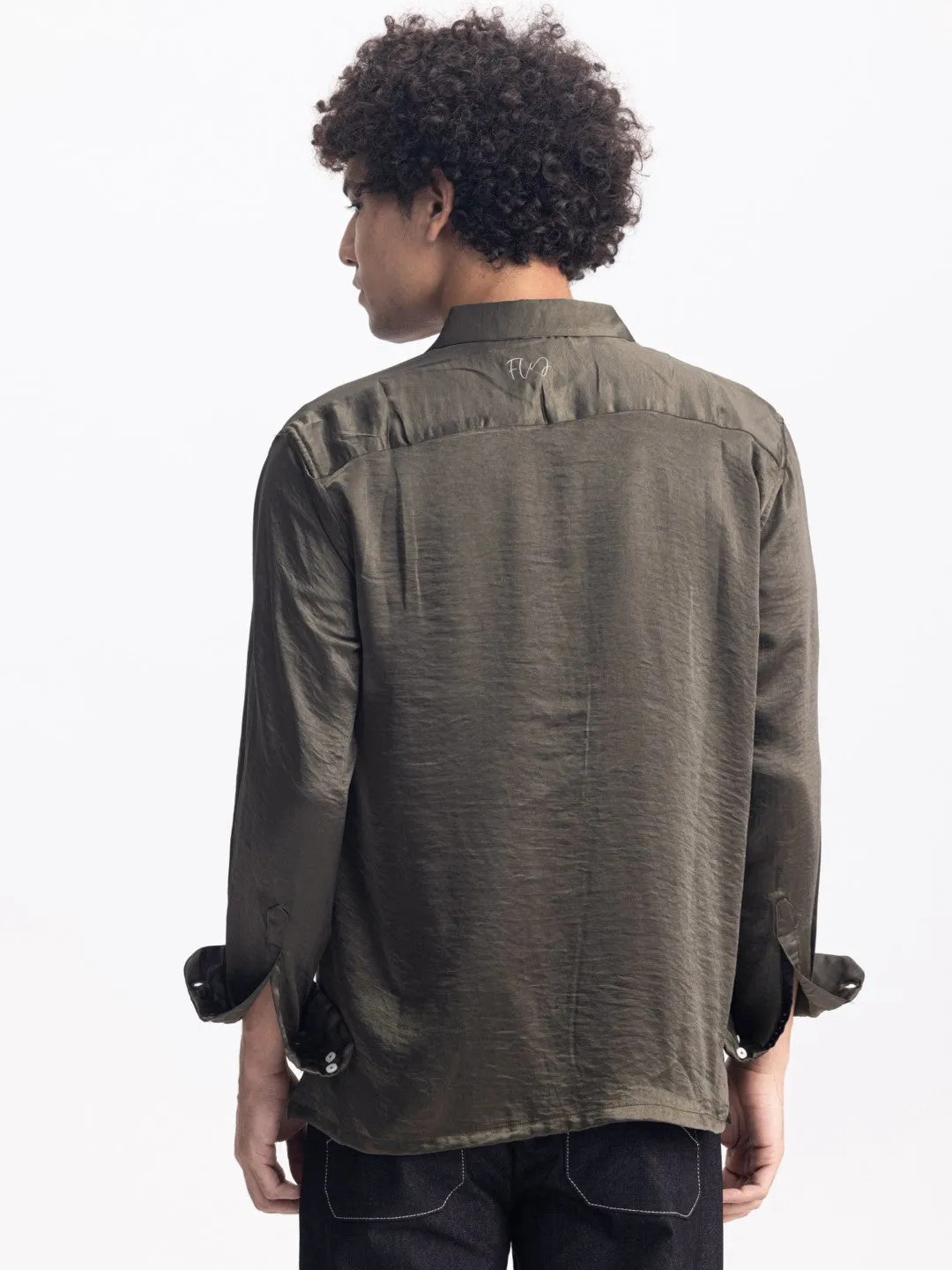 Green Plain Casual Shirt