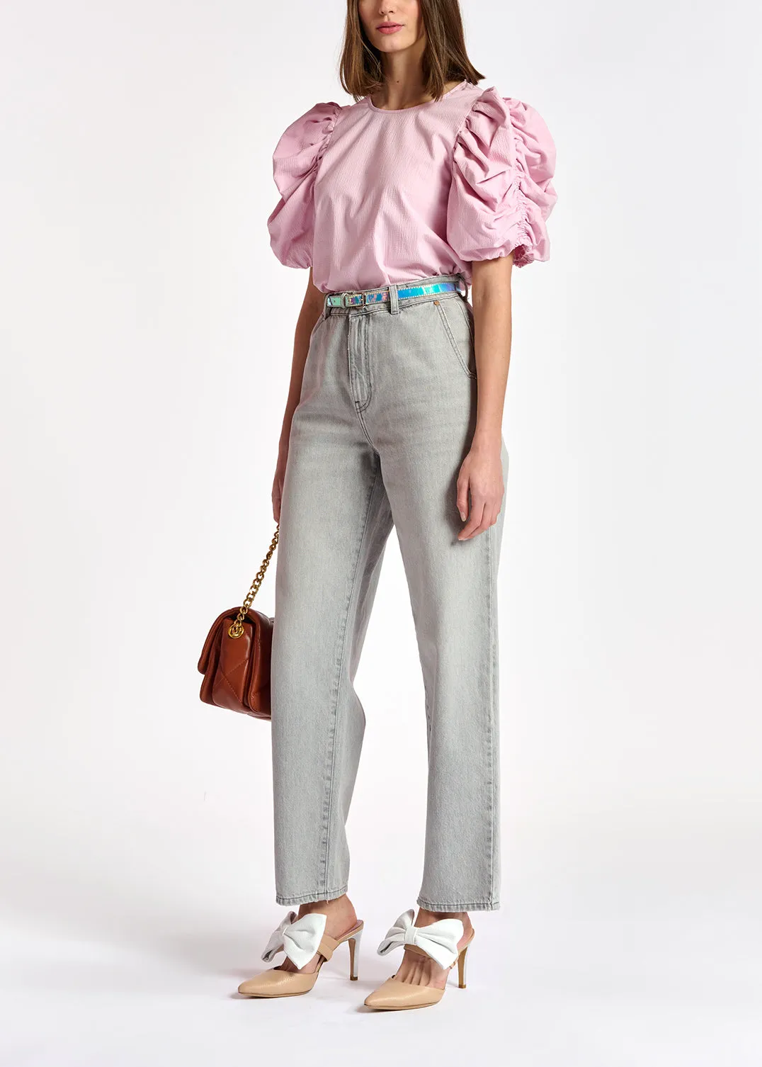 Grey denim boyfriend jeans