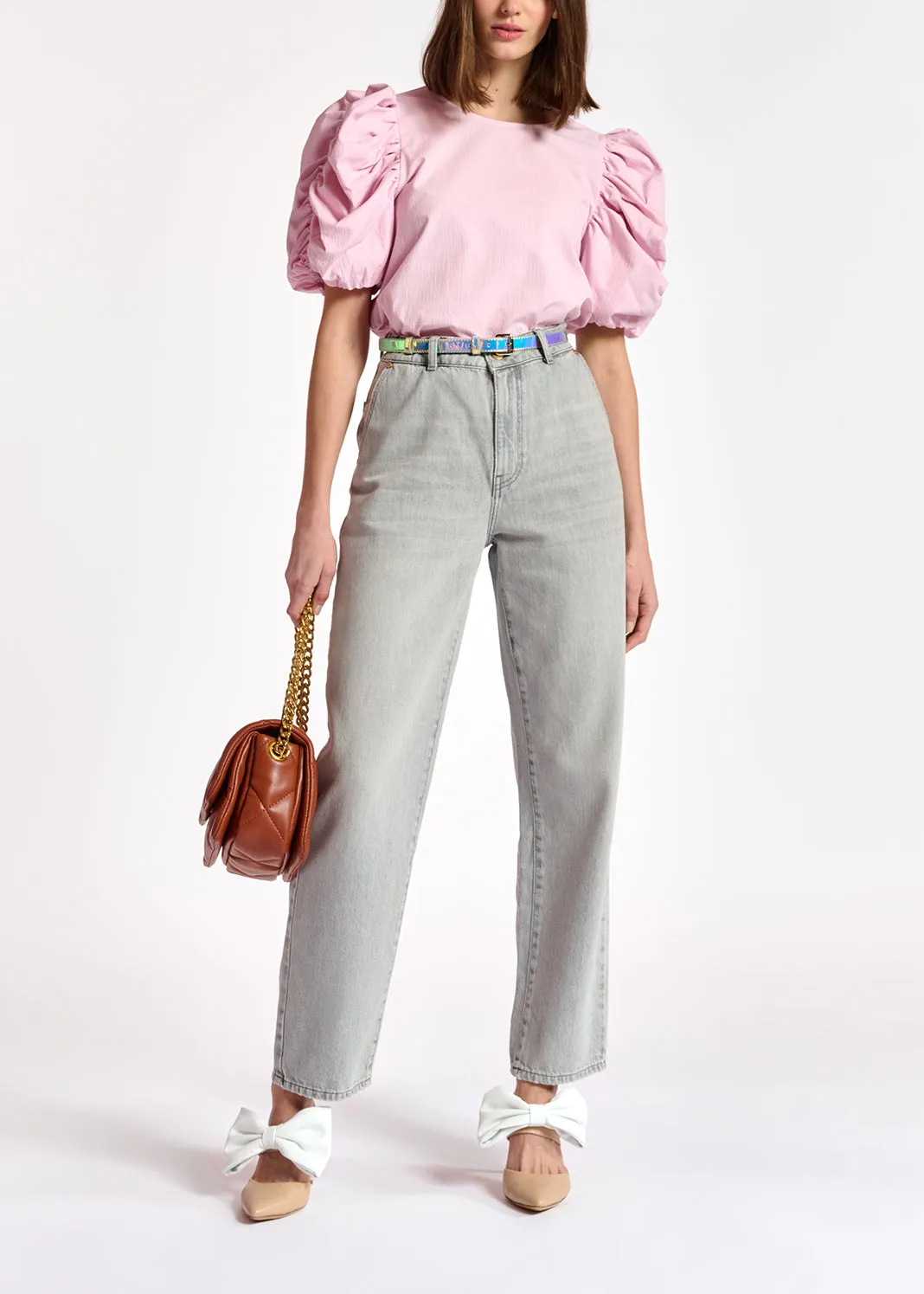 Grey denim boyfriend jeans