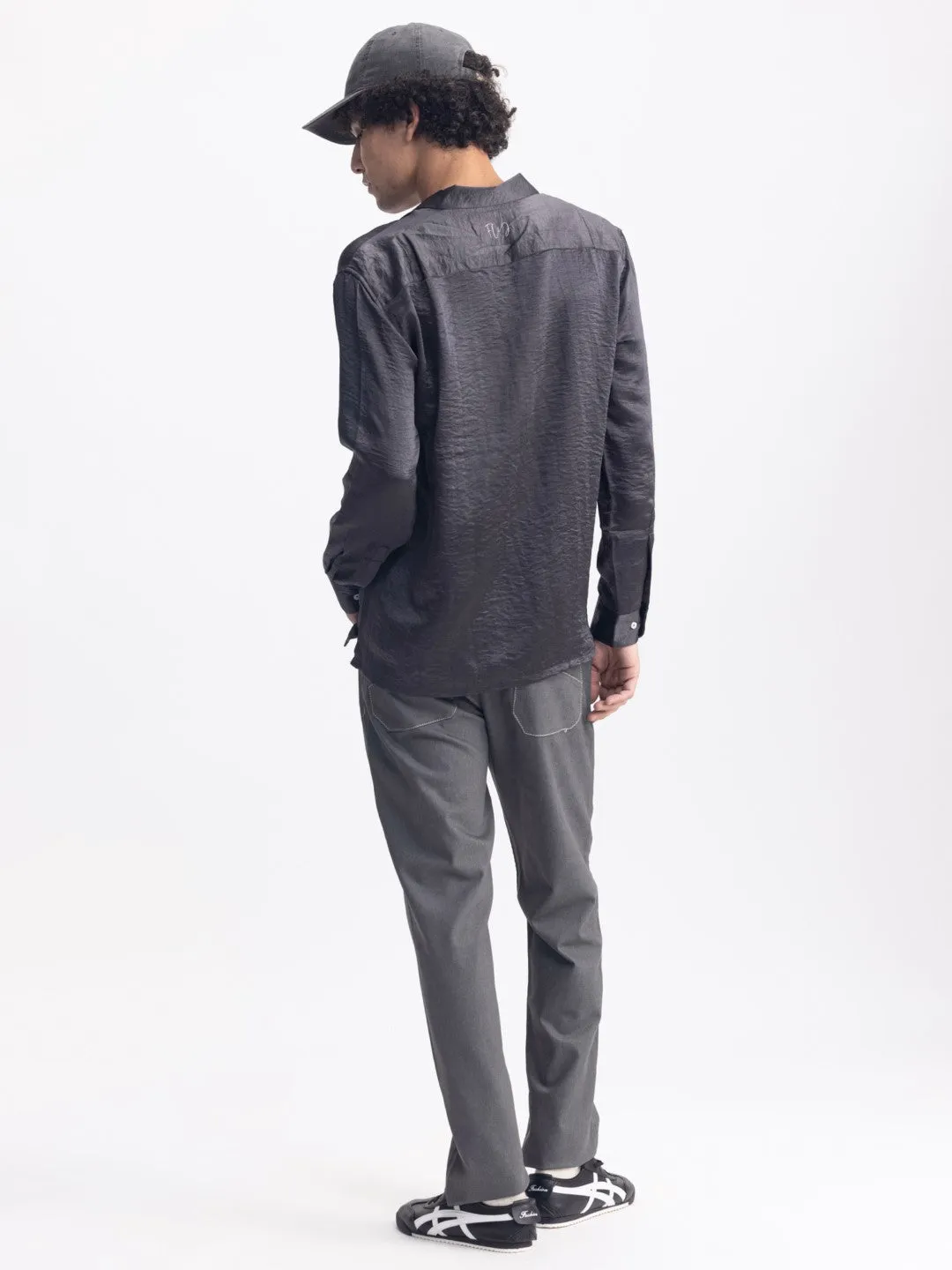 Grey Plain Casual Shirt