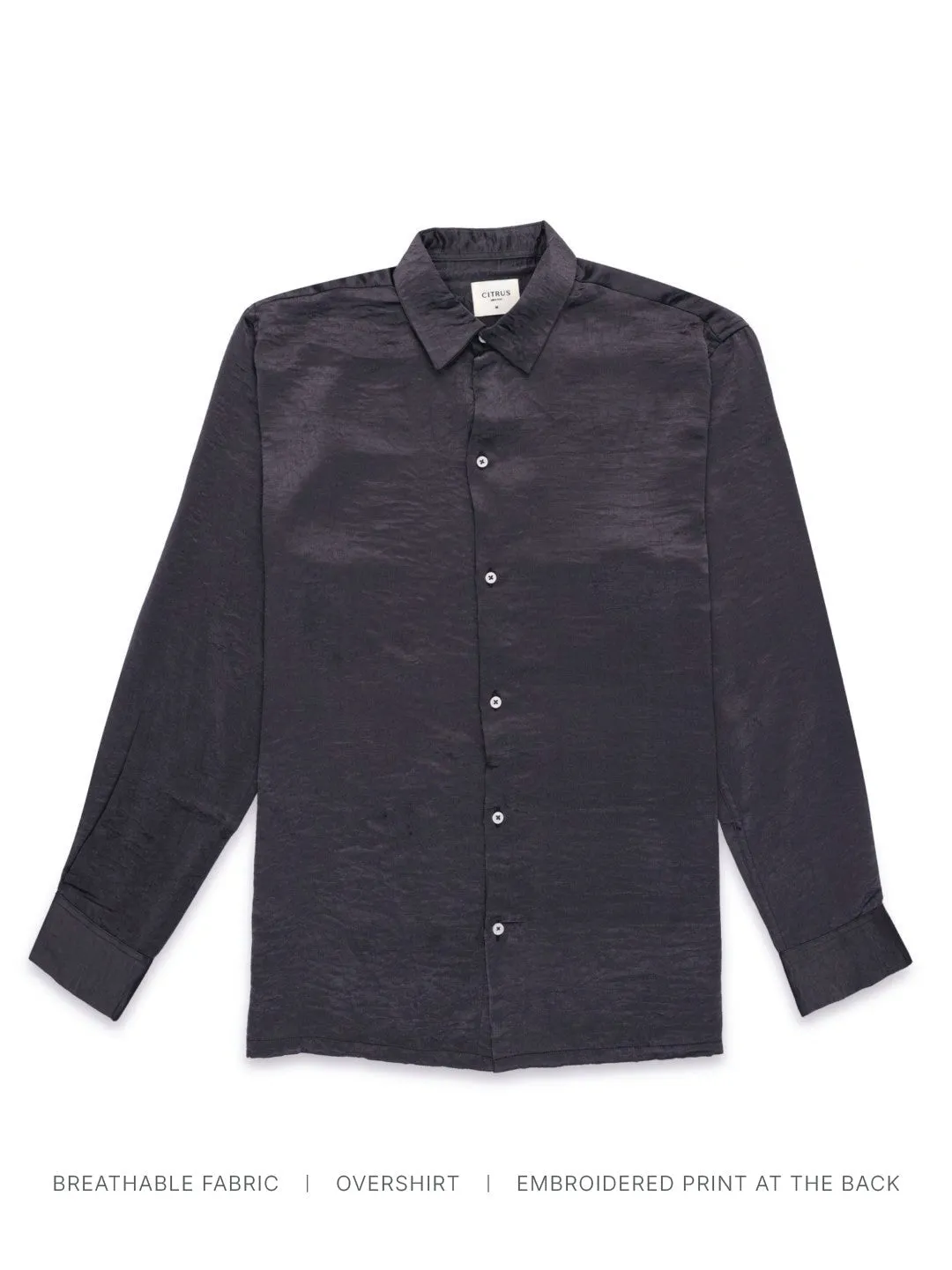 Grey Plain Casual Shirt