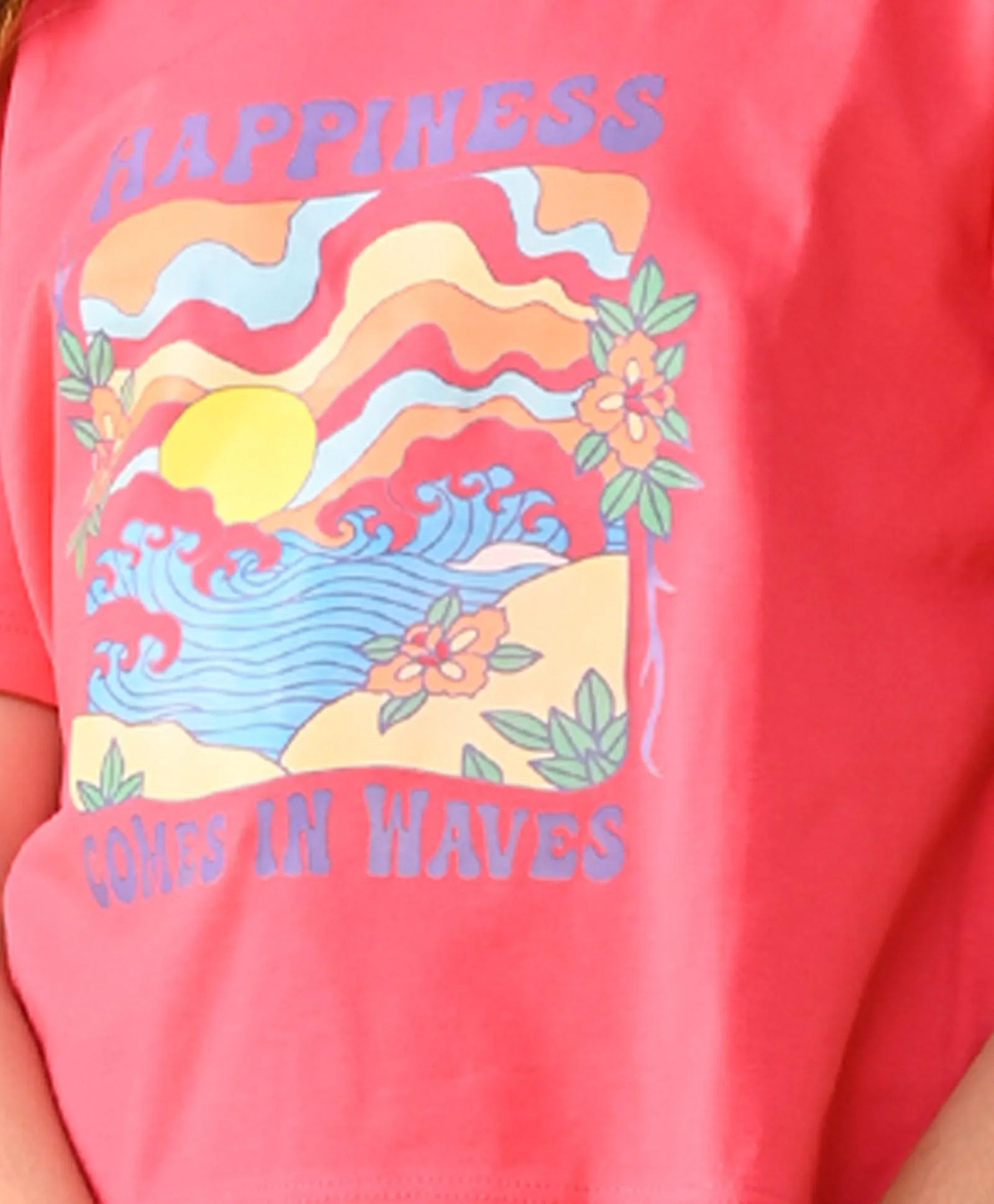 HAPPINESS ROSE PINK SUMMER GIRLS T-SHIRT - PINK