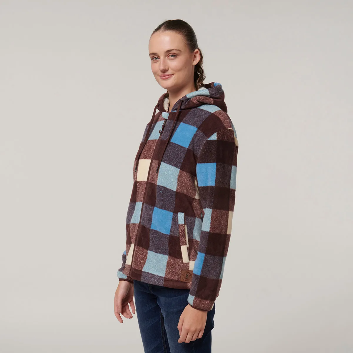 Hard Yakka Women's Check Zoodie - Mocha Check