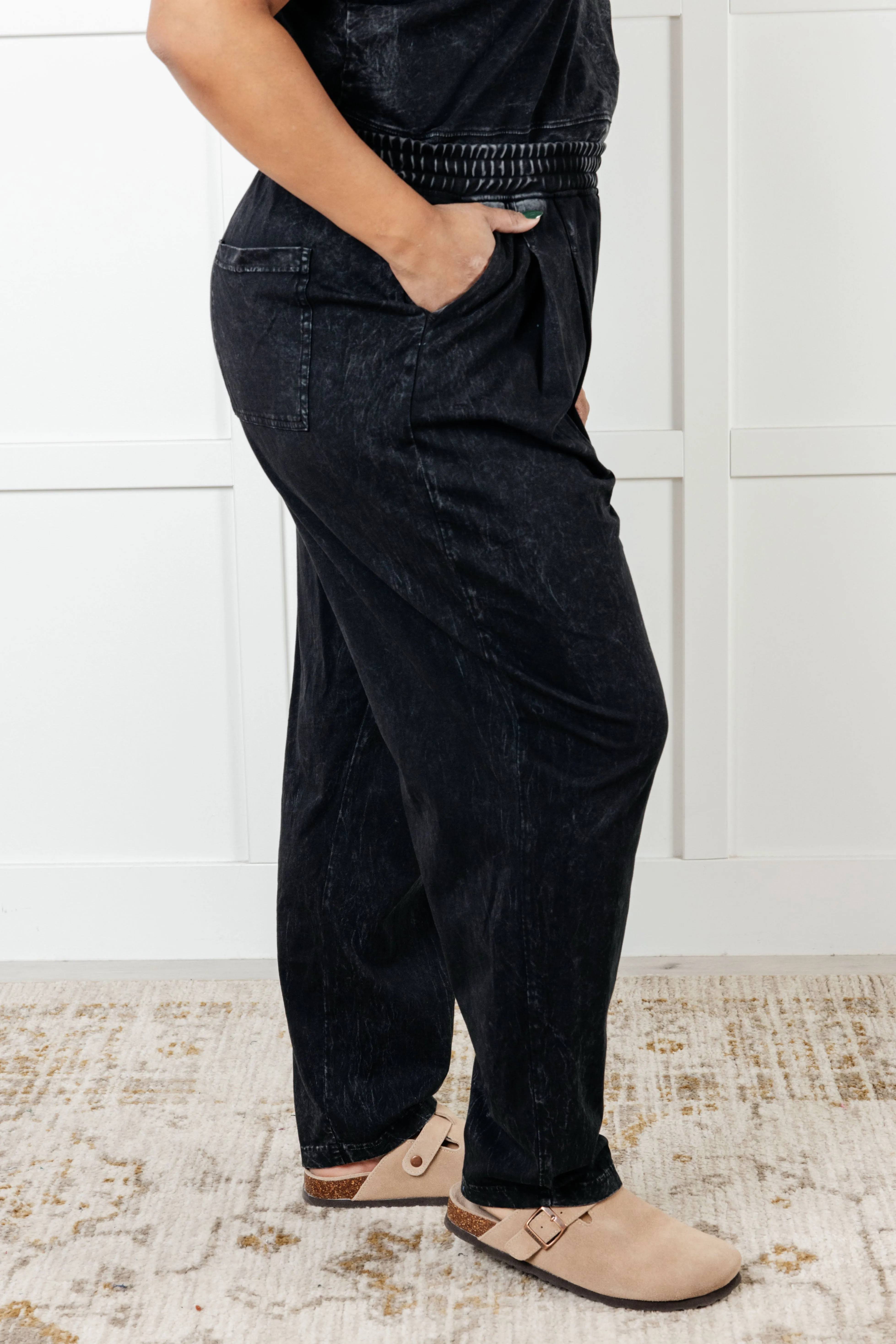 Hazel Blues® |  Limber Up Straight Leg Sweats in Black