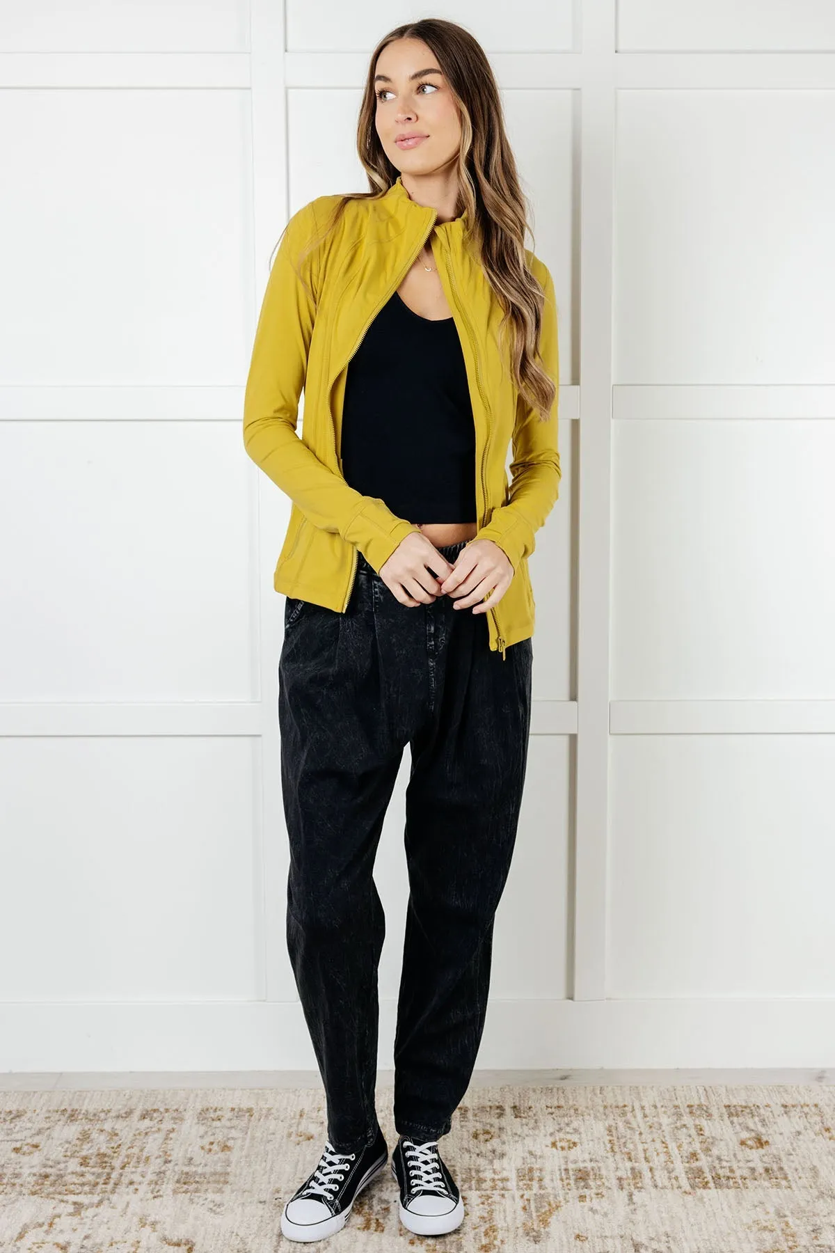 Hazel Blues® |  Limber Up Straight Leg Sweats in Black