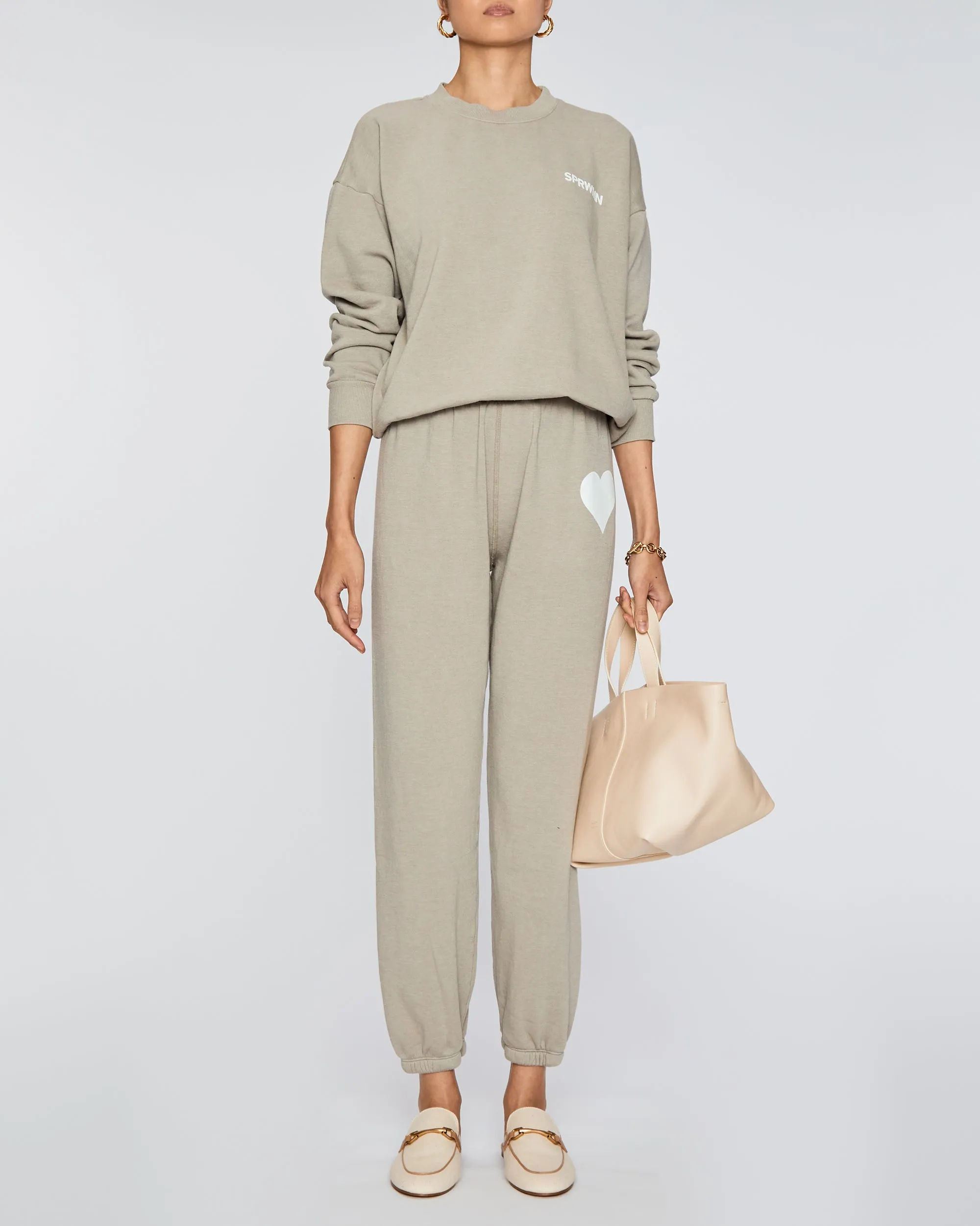 Heart Sweatpant in Taupe
