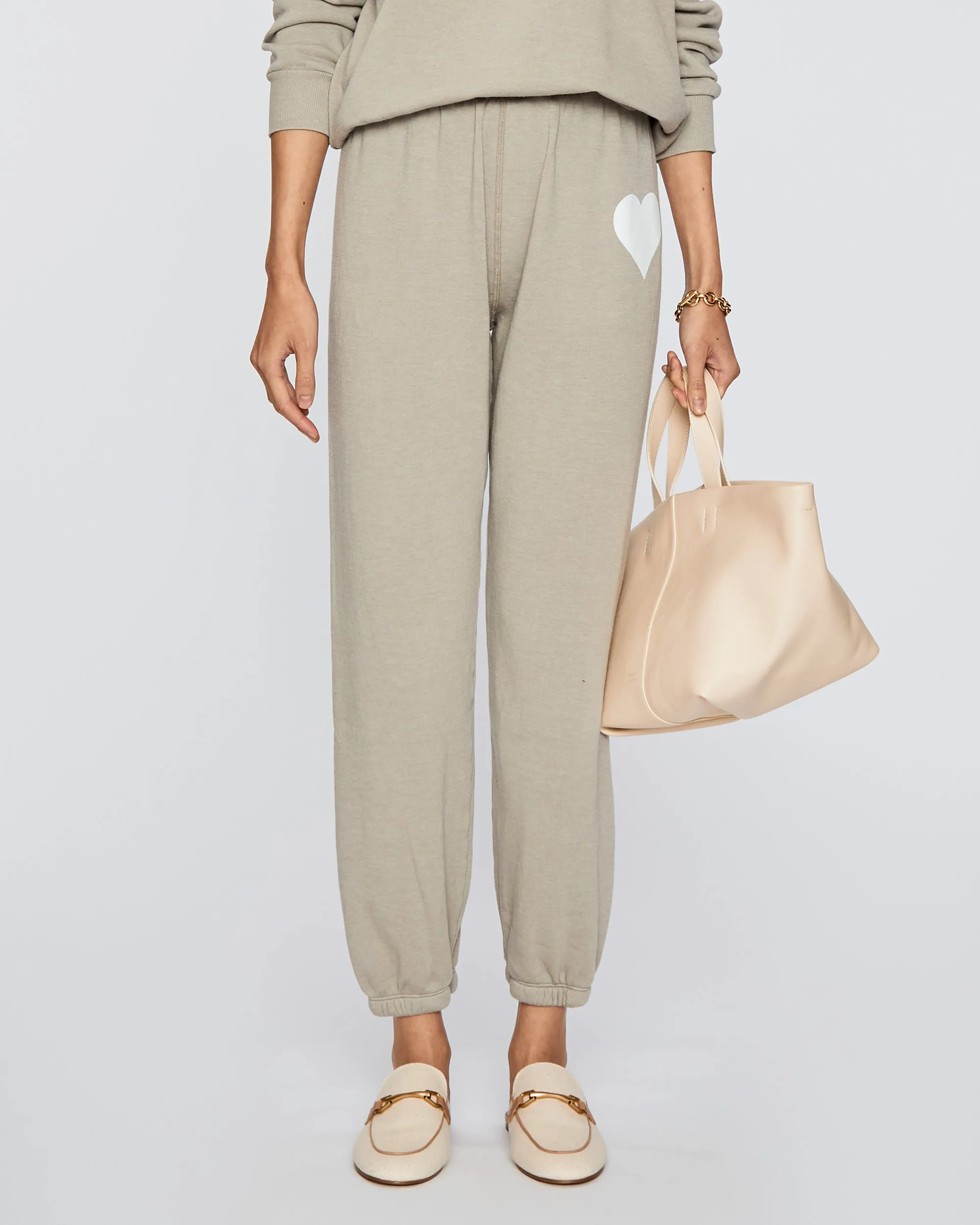 Heart Sweatpant in Taupe