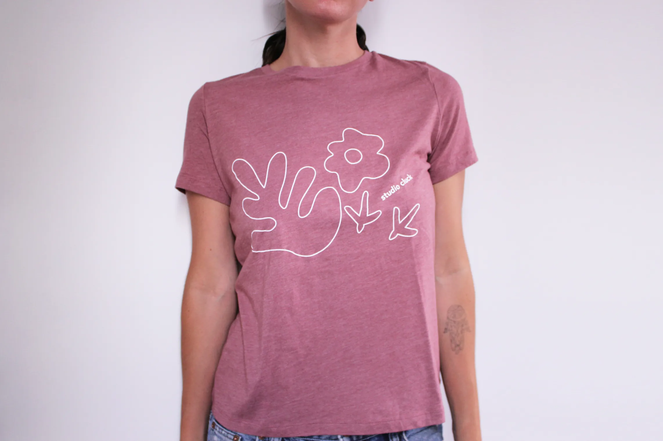 Heather Mauve Flora Tee Women's
