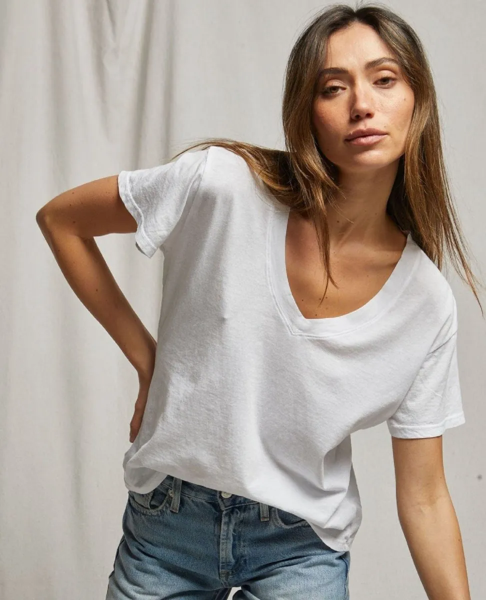 Hendrix V Neck Tee True White