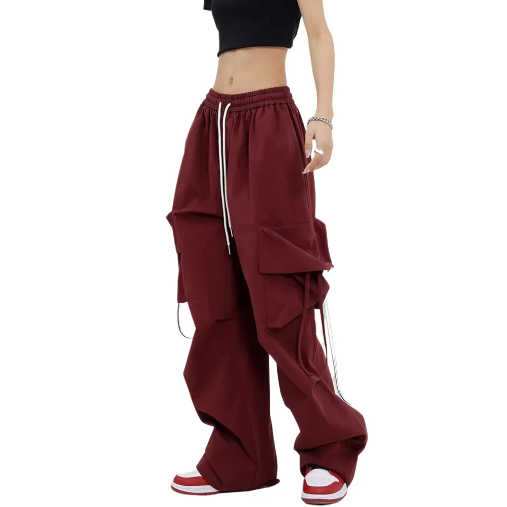 High Street Loose Solid Color Cargo Pants