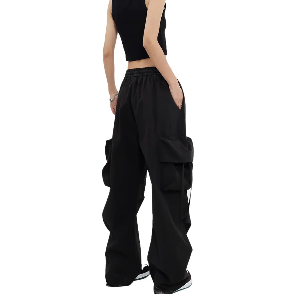 High Street Loose Solid Color Cargo Pants
