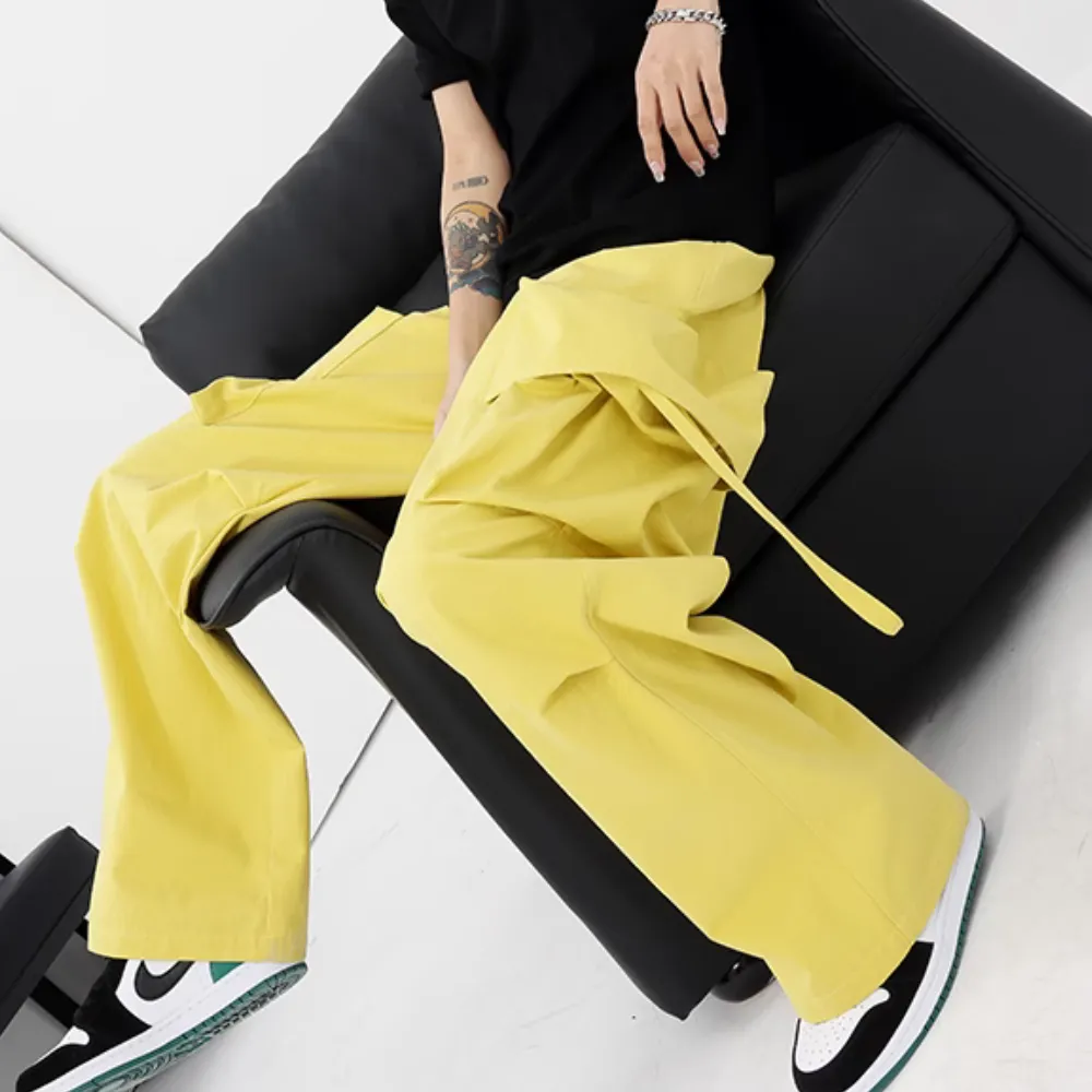 High Street Loose Solid Color Cargo Pants