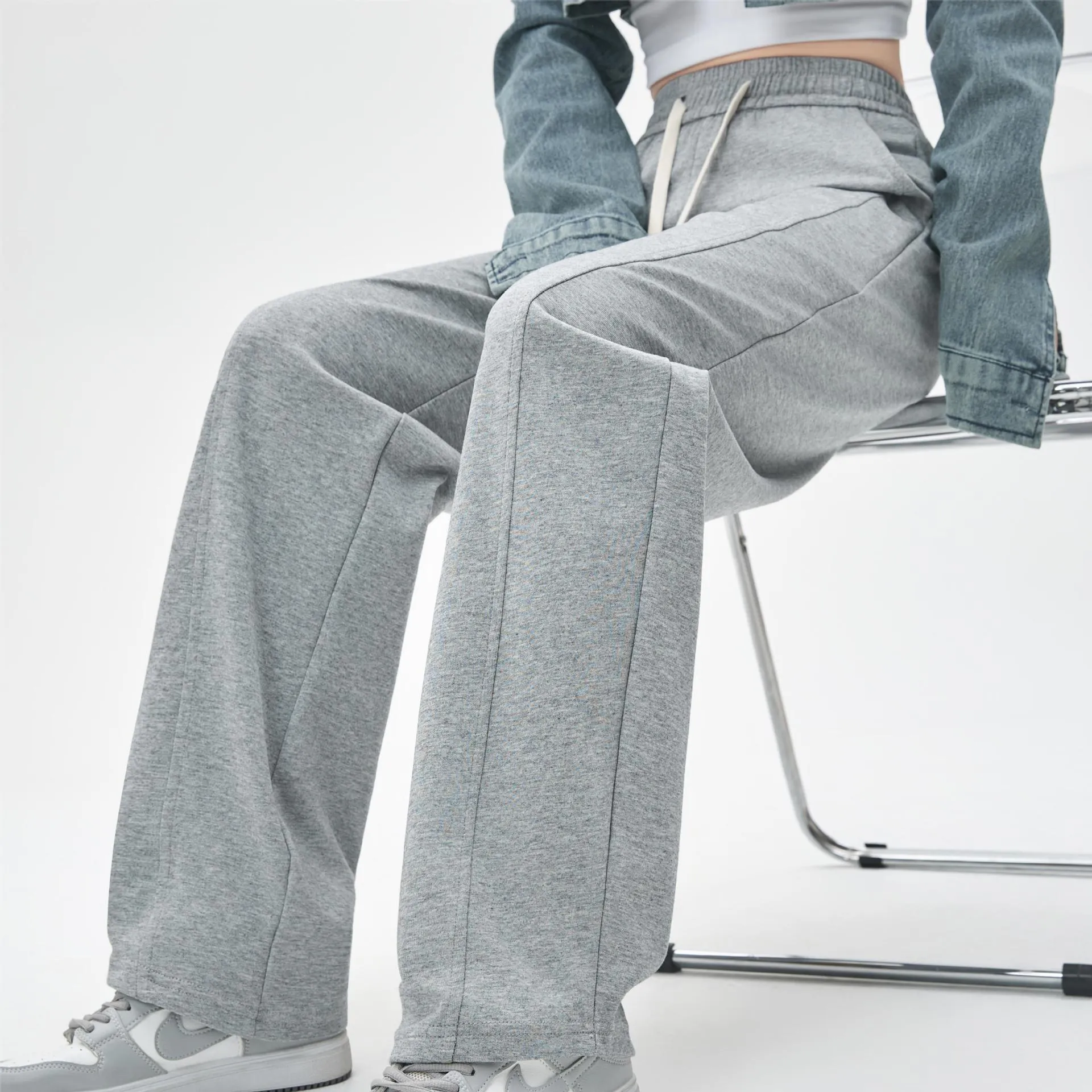 High Waist Loose Straight Pants