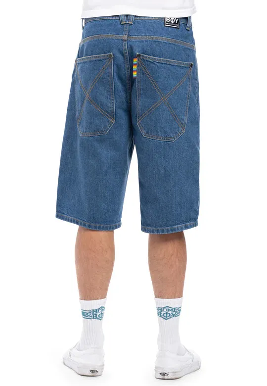 Homeboy Pantaloncino in jeans uomo baggy Lavaggio medio