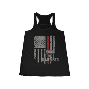 Honor and Remember © Flowy Racerback Tank (Thin Red Line)