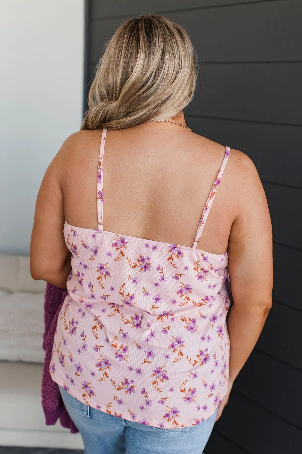Hopelessly Yours Floral Tank Top- Blush