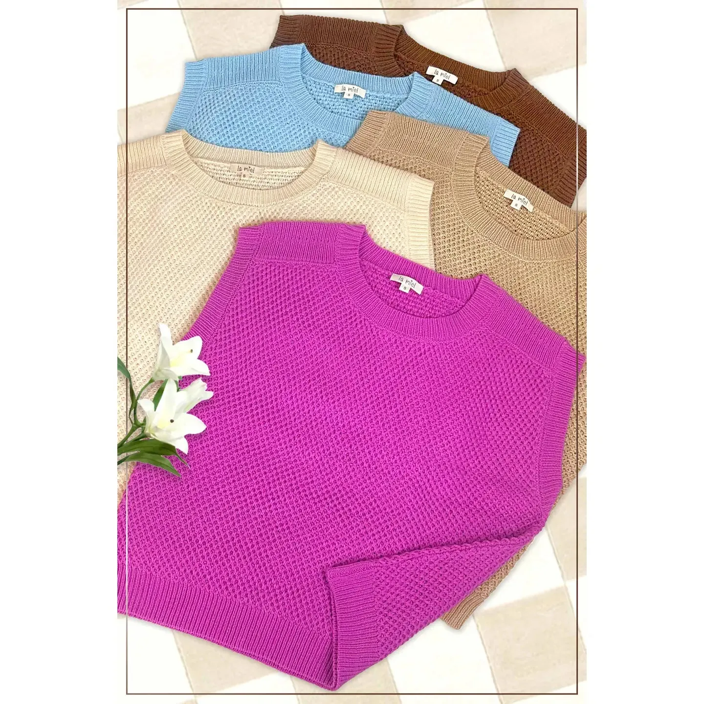 Hot Pink Round Neck Sweater Vest