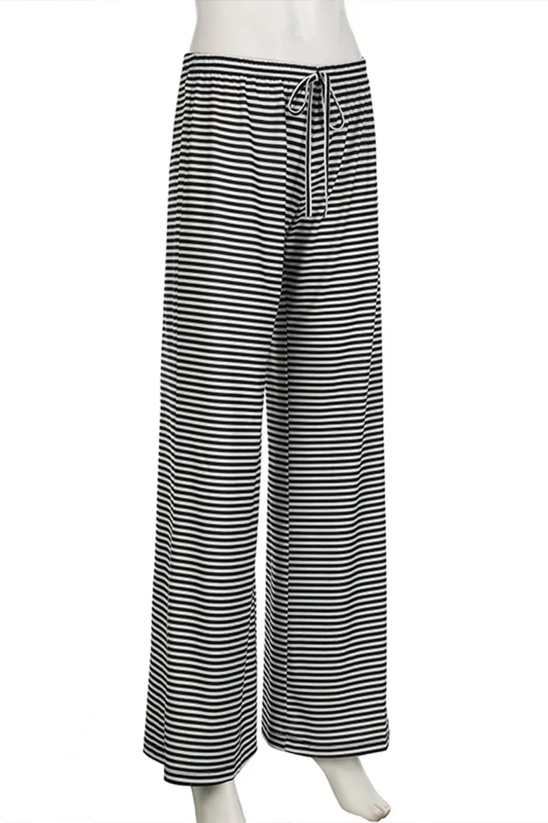 HPQ1031 Striped Wide-Legged Pants