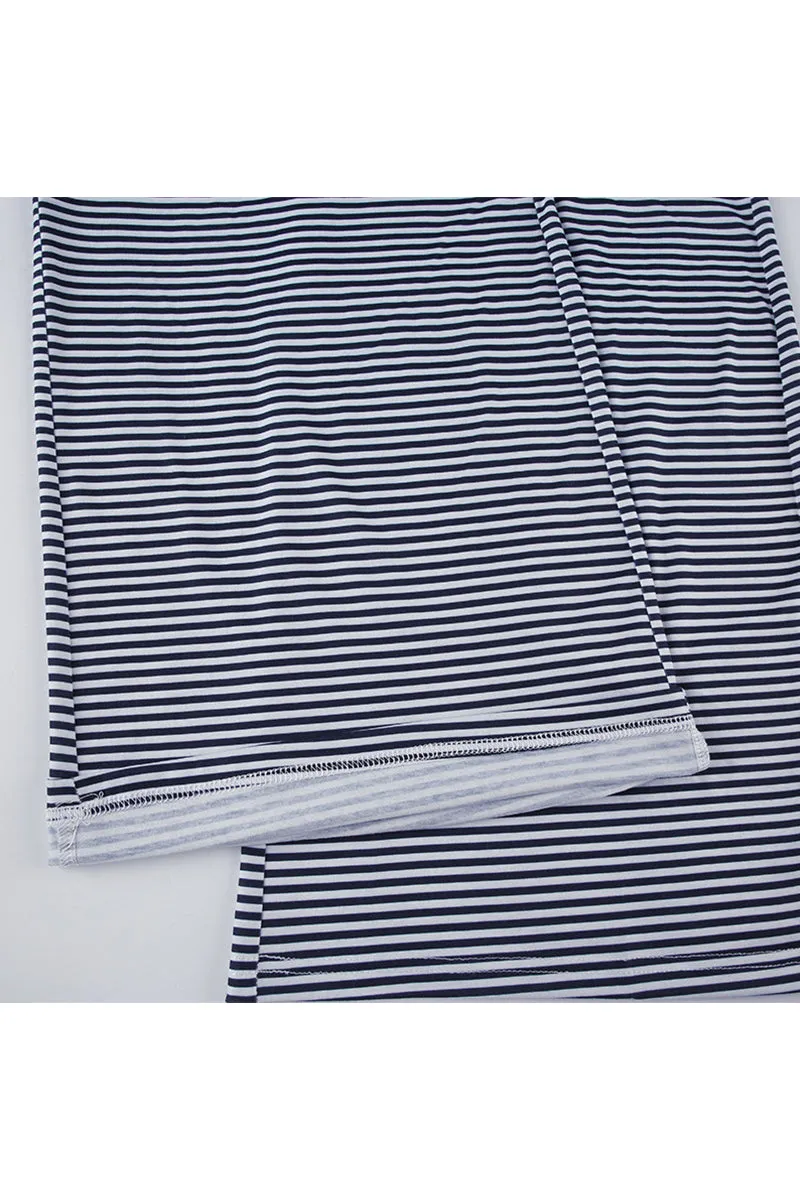 HPQ1031 Striped Wide-Legged Pants