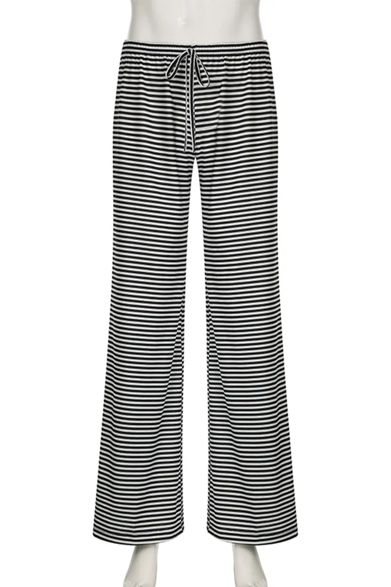 HPQ1031 Striped Wide-Legged Pants