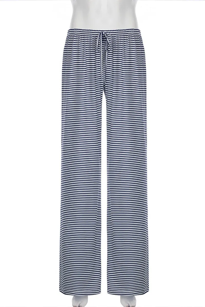 HPQ1031 Striped Wide-Legged Pants