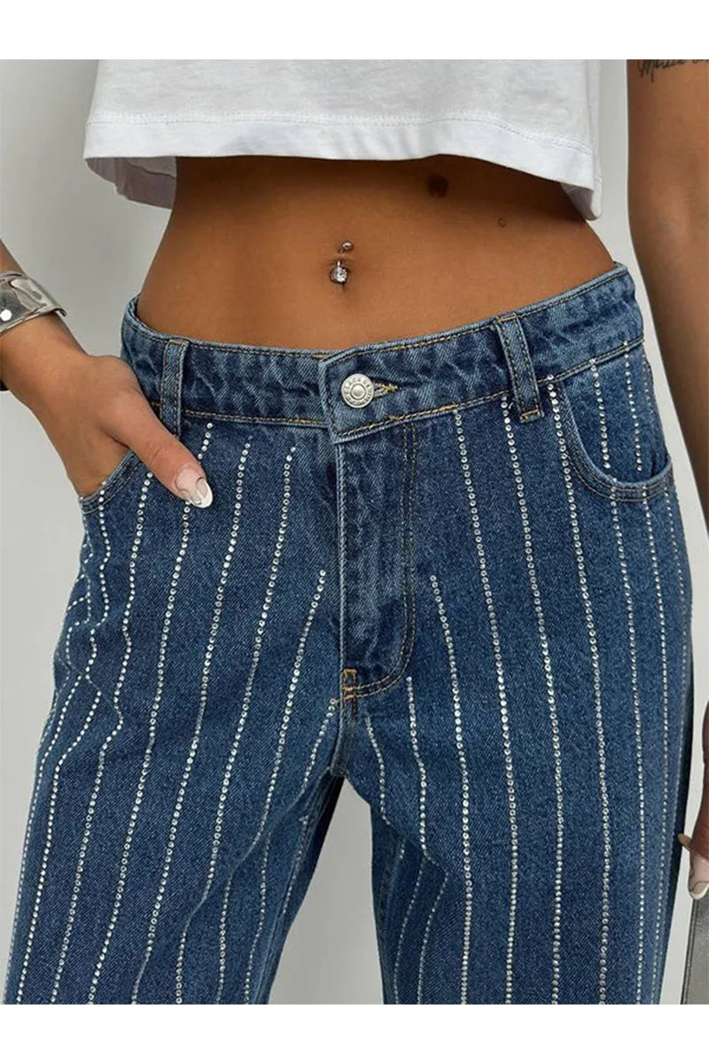 HPQ1218 Striped Mid-Waist Pants