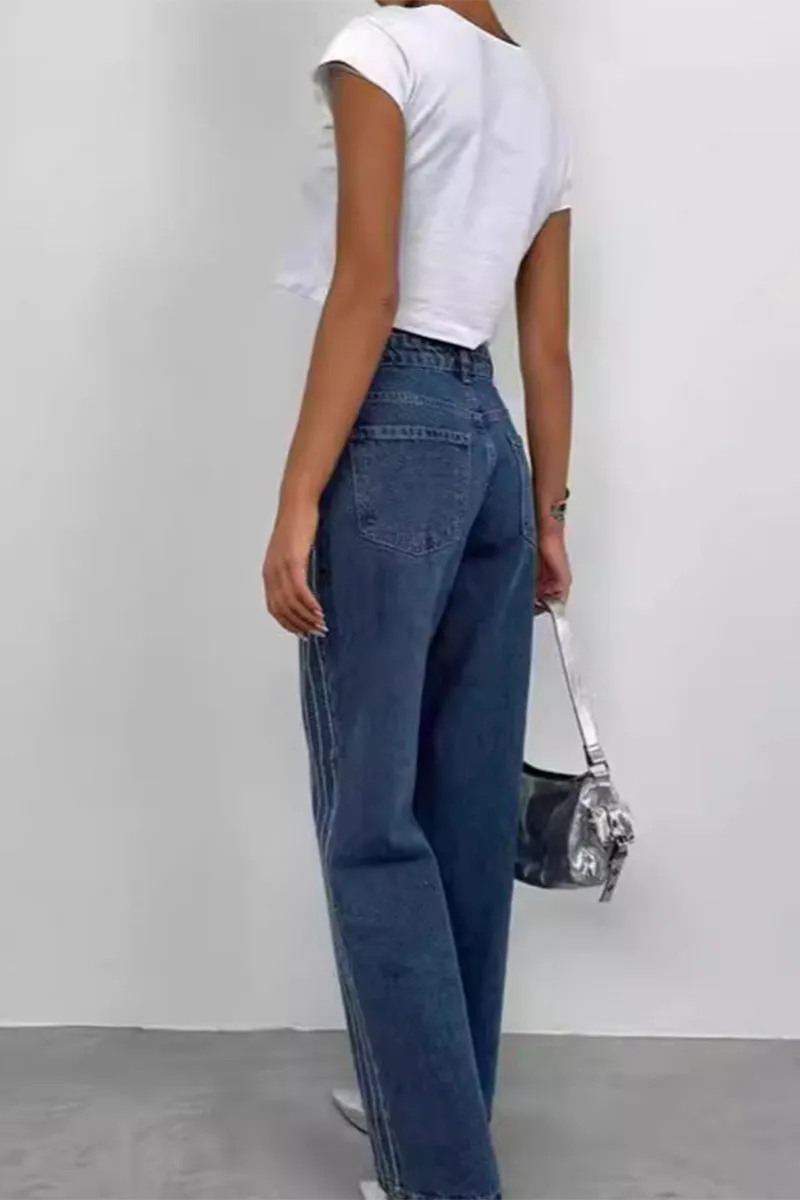 HPQ1218 Striped Mid-Waist Pants
