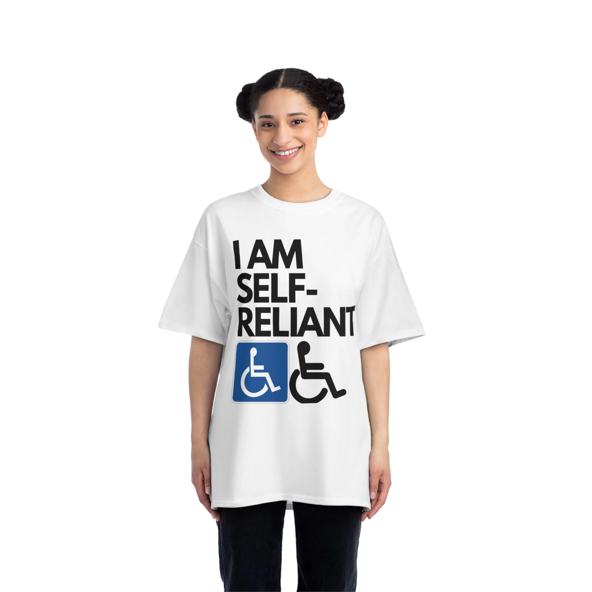 I am Self- Reliant Wheelchair Handy Capable Beefy-T®  Short-Sleeve T-Shirt