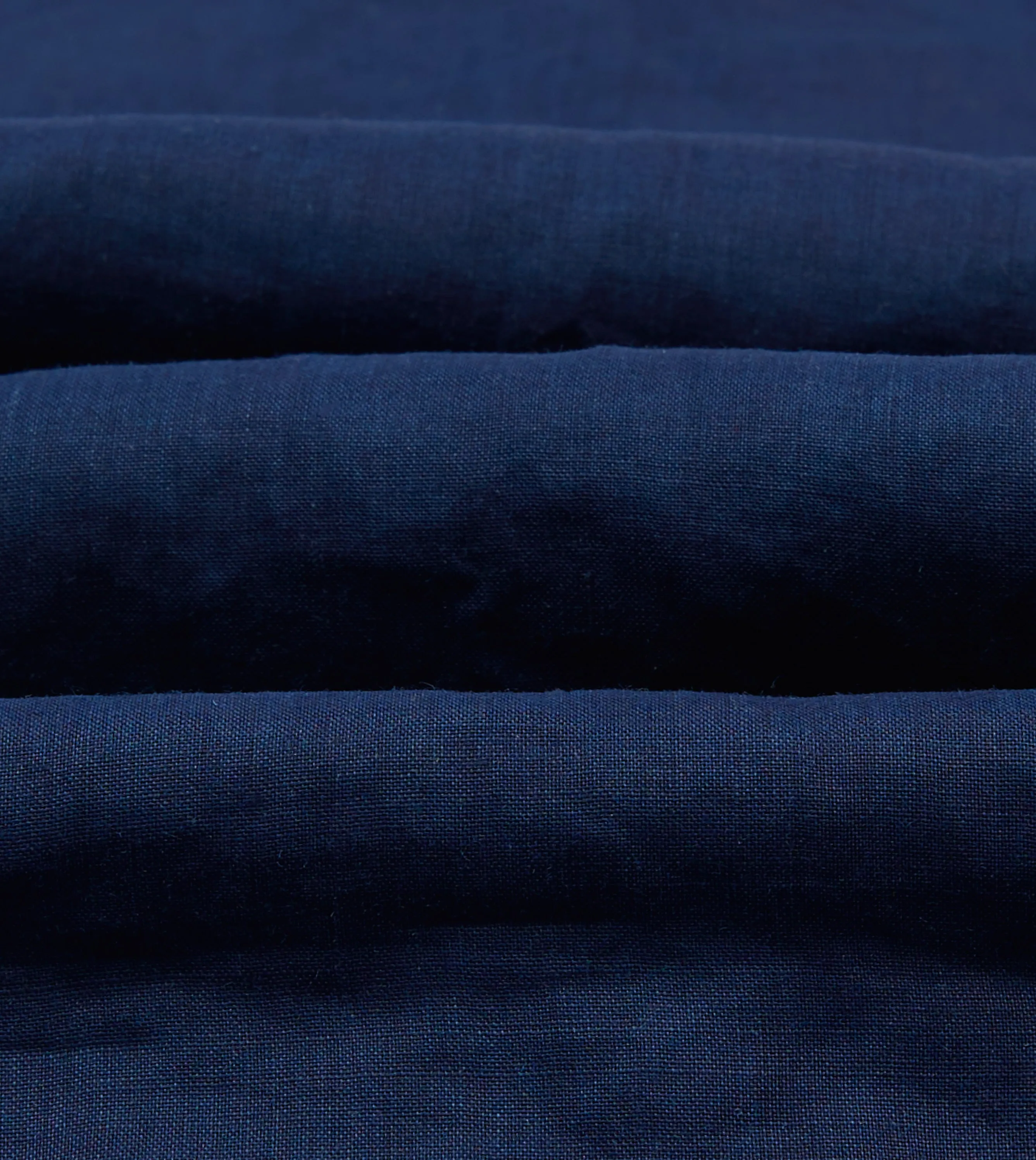 Indigo Ramie Camp Collar Short Sleeve Shirt