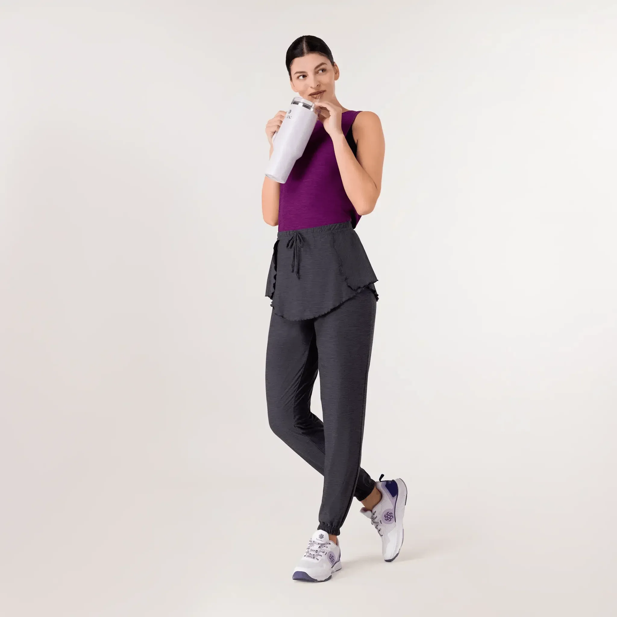 Inner Beat Dance Pants with Skirt - KDF CHARCOAL