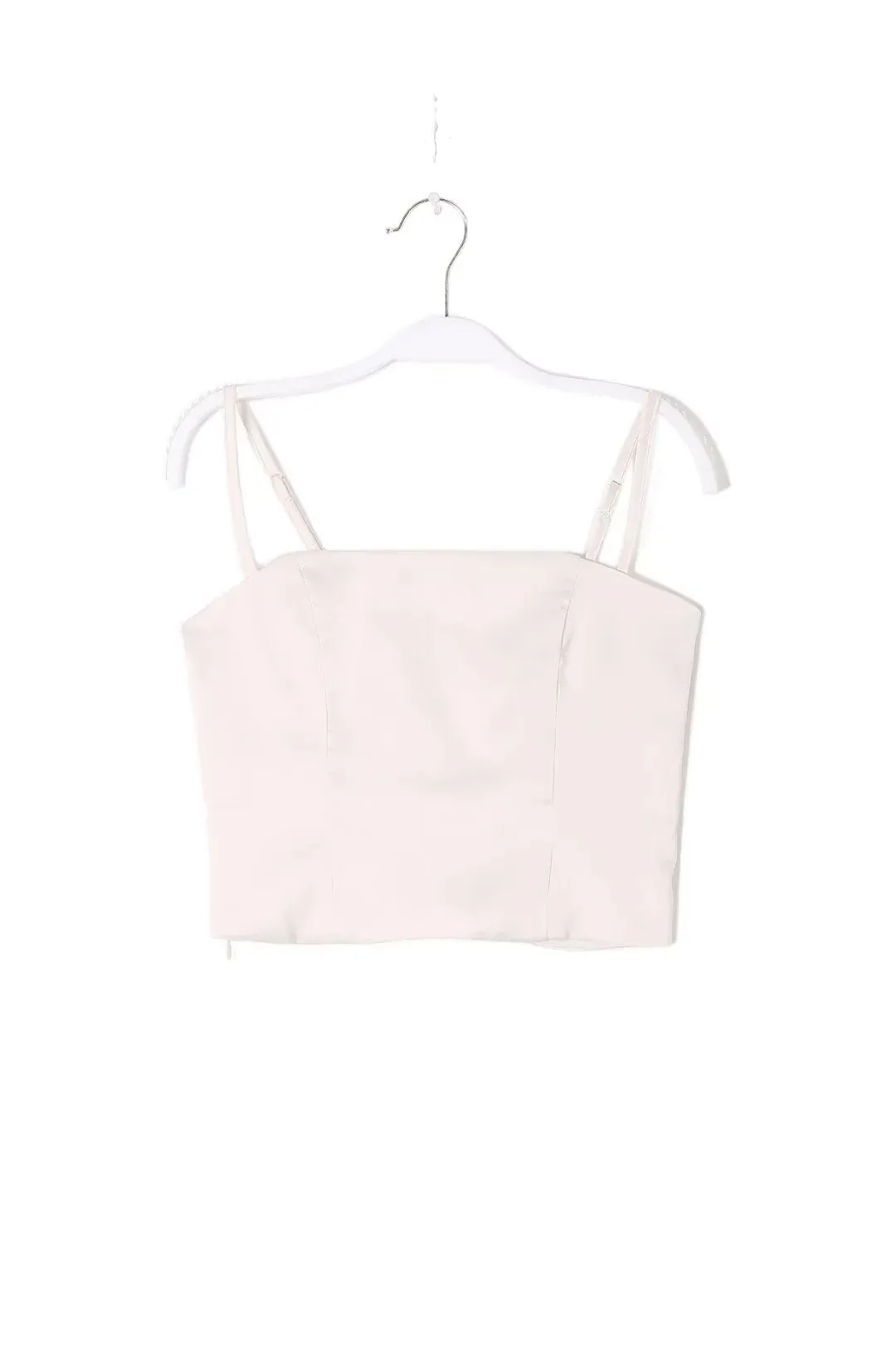 Isla Cream Square Neck Adjustable Thin Strap Crop Top