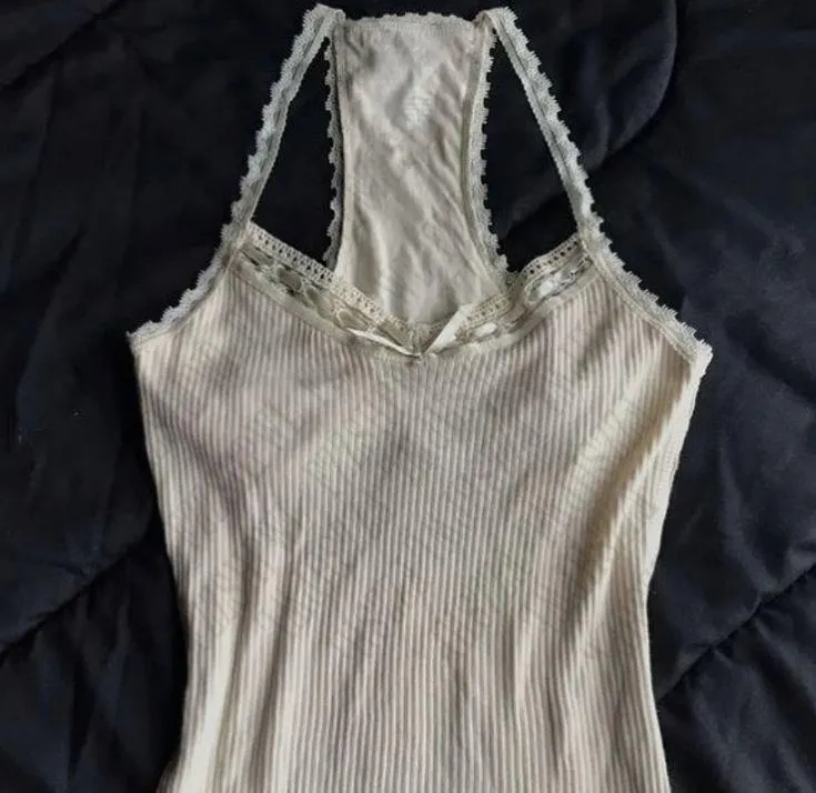 JazzHer Female Summer Thin Y2K Halter tops Sleeveless Casual Lace Sweet Bow Simple Camisole Women's Daily Distinctive Sexy bar Clothing