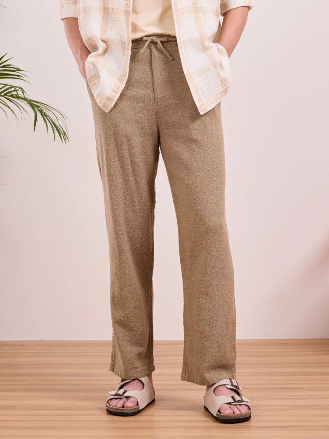 Khaki Cotton Summer Pants