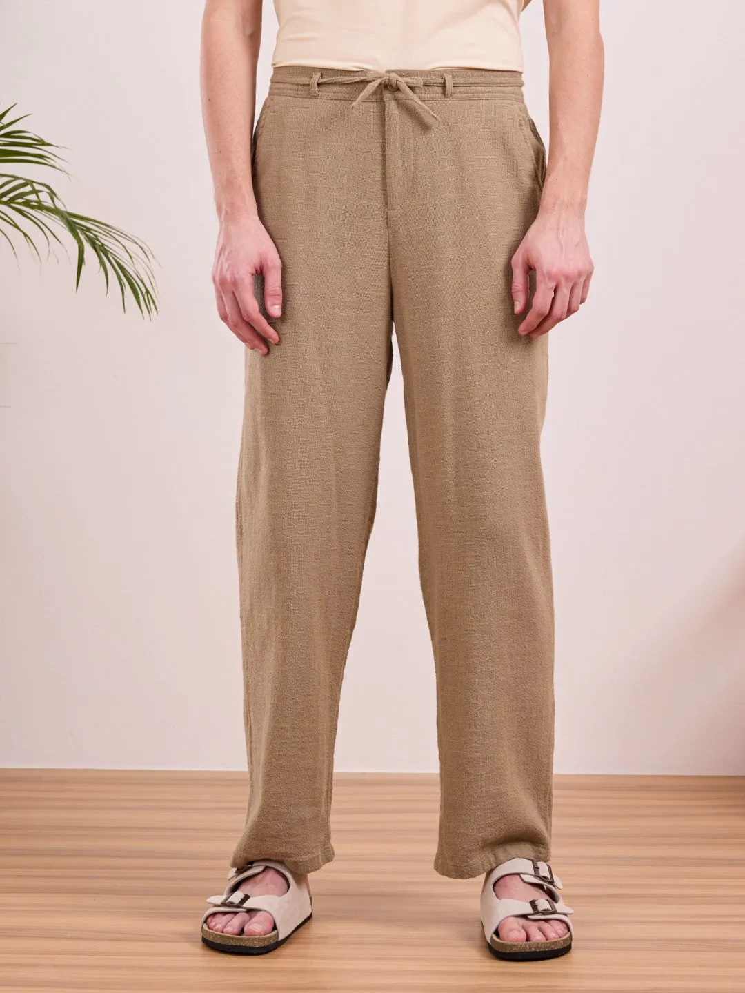 Khaki Cotton Summer Pants