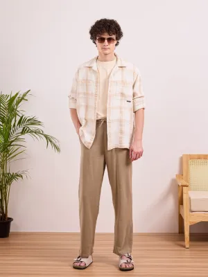 Khaki Cotton Summer Pants