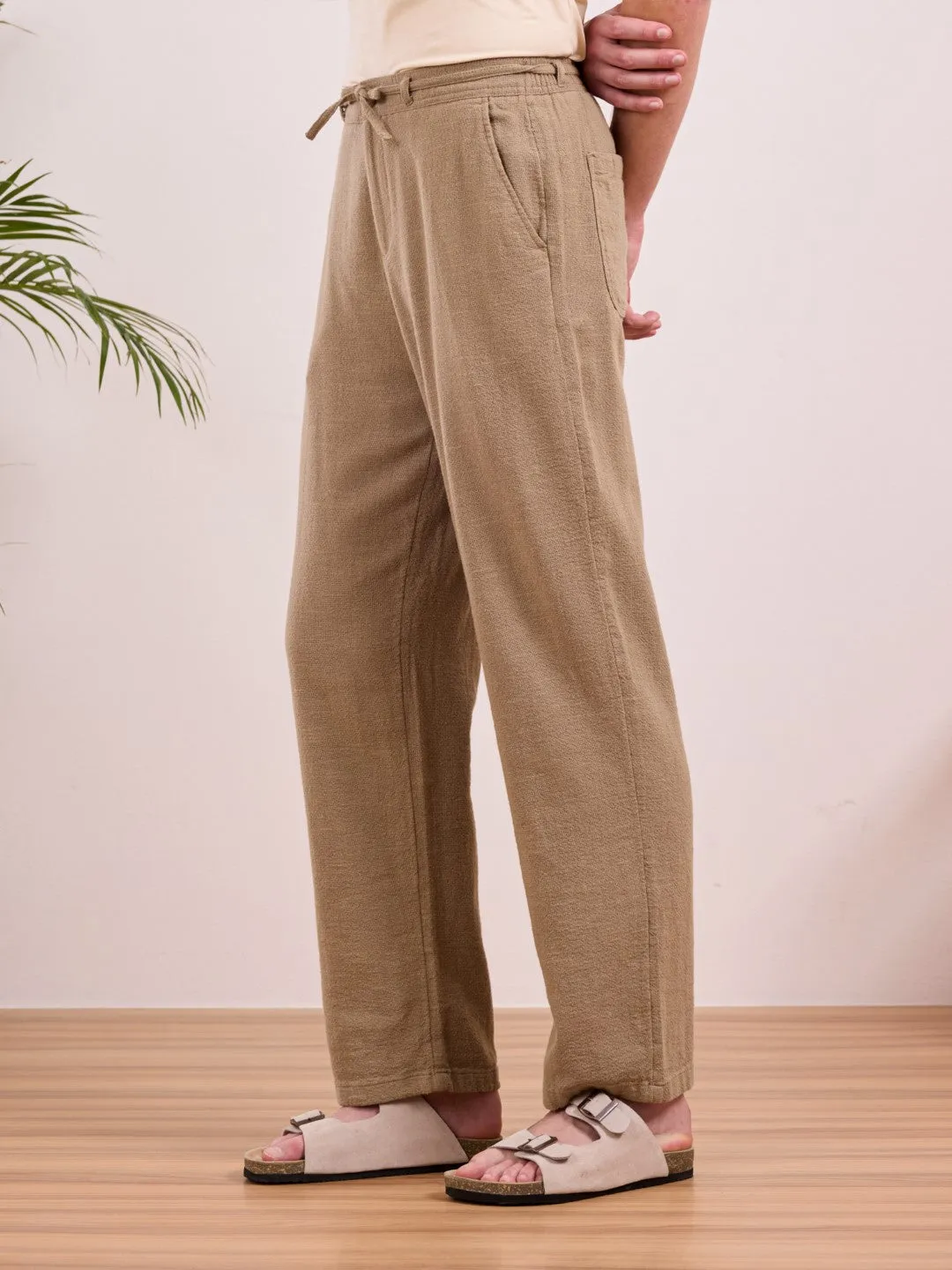 Khaki Cotton Summer Pants