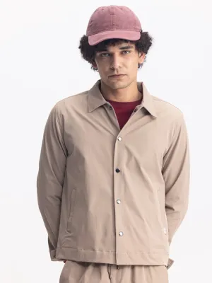 Khaki Plain Poly Stretch Jacket