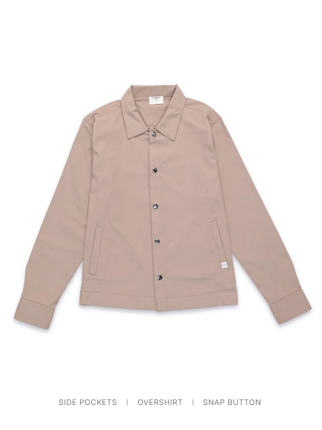 Khaki Plain Poly Stretch Jacket
