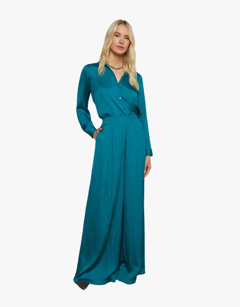 L'agence Lillian Wide Leg Pants in Ocean Teal