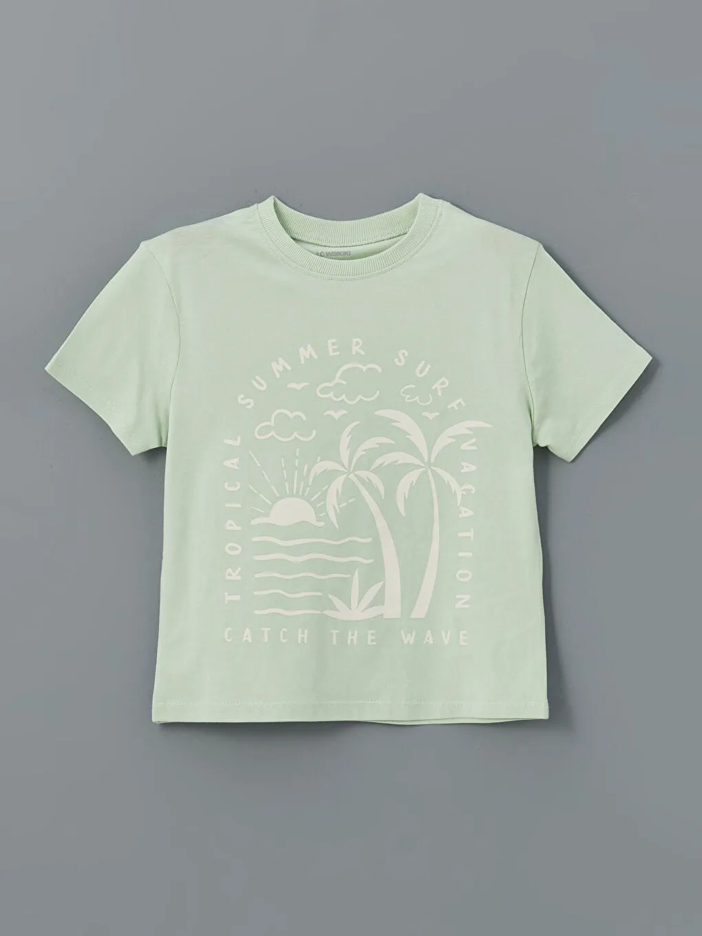 LCW Kids Ecru Crew Neck Printed Boys T-Shirt 3-Pack