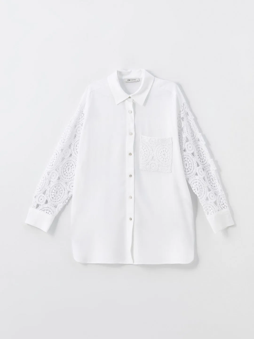 LCW Vision

Ecru Crochet Detail Oversize Linen Blend Women's Shirt