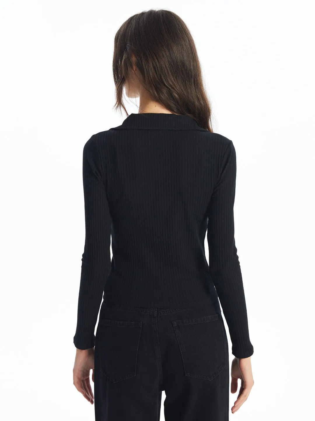 LCW Vision

New Black Polo Neck Plain Long Sleeve Women's Bodysuit