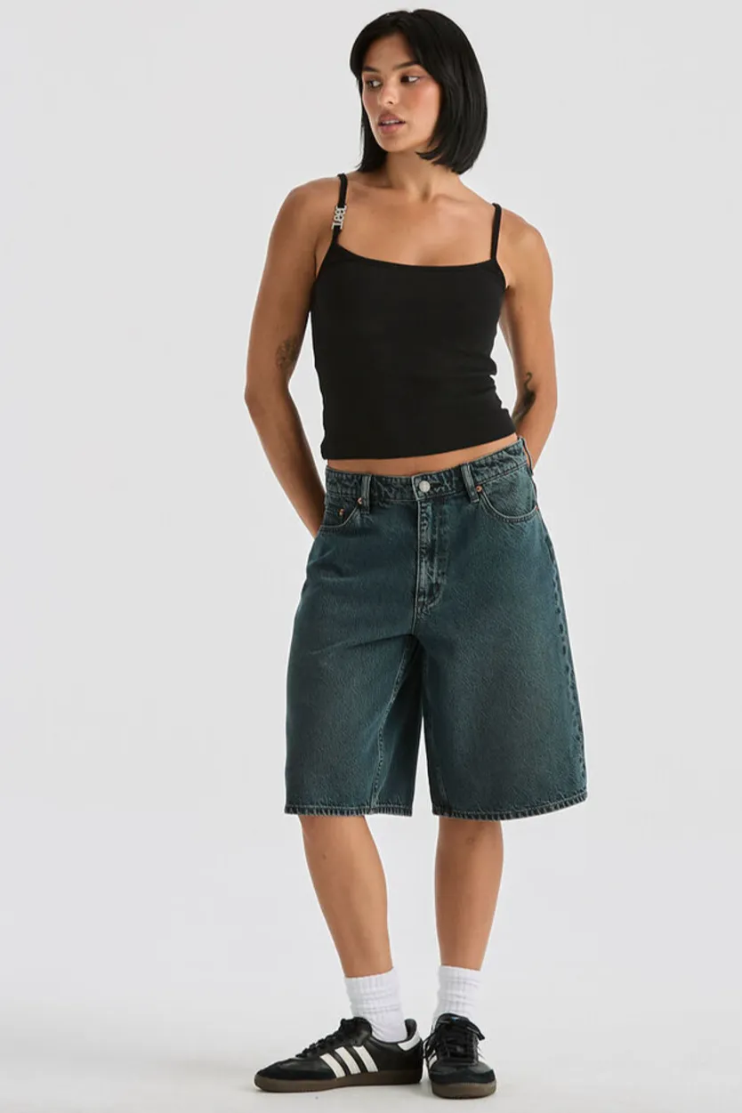 LEE LOW SLOUCH JORT - SMOKED TEA